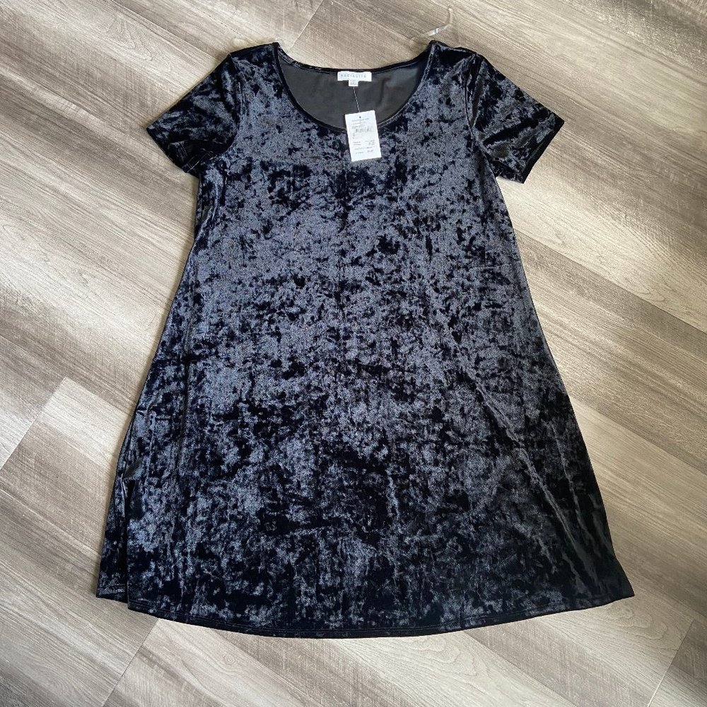 Black Velvet Shift Dress